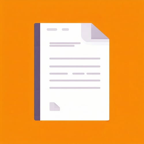 cartoon icon of paperwork for website orange
